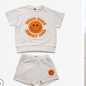 Smiley Face Graphic Tee and Shorts Set by Petite Hailey